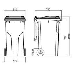 Bac roulant 240 L 