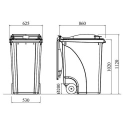 Bac roulant 360 L 