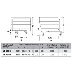 Benne basculante 1320 Litres 