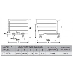 Benne basculante 2040 Litres 