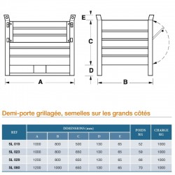 Caisse 2 semelles 1/2 porte tôlée 